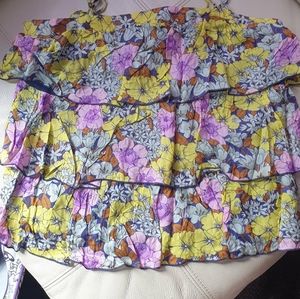Y2k floral ruffle top